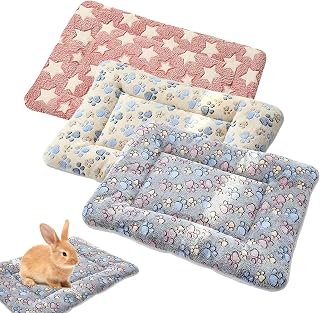 3 Stück Kleintier Plüschbett, Kaninchen Bett, Meerschweinchen Weich Bequem