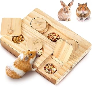 Meerschweinchen, Kaninchen, Chinchilla, Hamster, Ratte, 6 in 1 Holz-Futtersuch-Puzzle-Spielzeug-S…