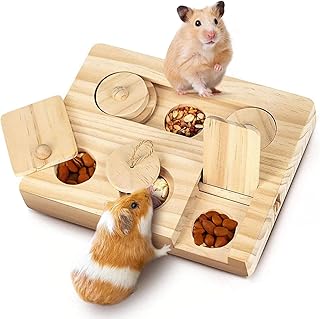 Meerschweinchen Spielzeug, Hamster Spielzeug aus Holz 6 In 1 Kleintierspielzeug Holzspielzeug Zur…