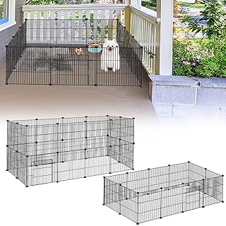 YUENFONG Freigehege Kaninchen Freilaufgehege Gittergehege Metallgitter Inkl. Tür, Meerschweinche…