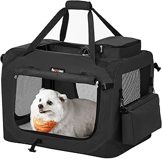 Feandrea Hundebox faltbar, Transportbox Hund, M, Hundetasche, Oxford-Gewebe, Netzstoff, atmungsak…