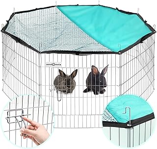 Freigehege für Kleintiere mit Tür Netz, Sonnenschutz, Metallgitter verzinkt, Freilauf Auslauf F…