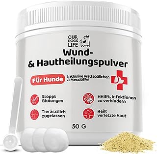 Wund- & Hautpuder für Hunde | Blutstillend & Heilungsfördernd | Tierärztlich getestet | Erste-…