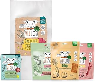 VEGDOG Simply Starter Probierbundle mit hypoallergenem Alleinfutter und Snacks, Einsteiger Paket