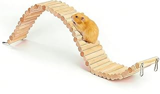 Hamster Brücke, 60 * 8 cm Hamster Kletterleiter aus Holz, Lange Kletterleiter Biegbare Holzzaun …