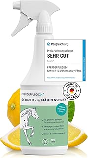 Schweif und Mähnenspray für Pferde 1000ml – VERGLEICHSSIEGER – Brillanter Glanz, leichte Kämmb…