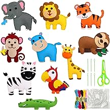 Rayong Nähset Kinder,Tierformen Filz Nähen kinder ab 6 jahre,Animals Sewing Kit,Filz Waldtiere …