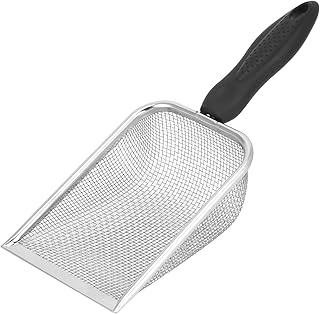 QWORK® Sandsieb aus Rostfreiem Edelstahl – 2X2mm Mesh – Metallschaufel für Hamster Sand/Vogelsa…
