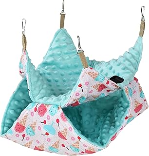 Doppelstöckige Hängematte für Nagetiere Hängematte für Hamster, Mäuse, Ratte, Frettchen, Ch…